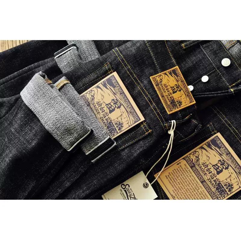 Sauce zhan EX310-BO-Thunder jean pour hommes Furinkazan lisière jean en jean brut homme jean coupe a