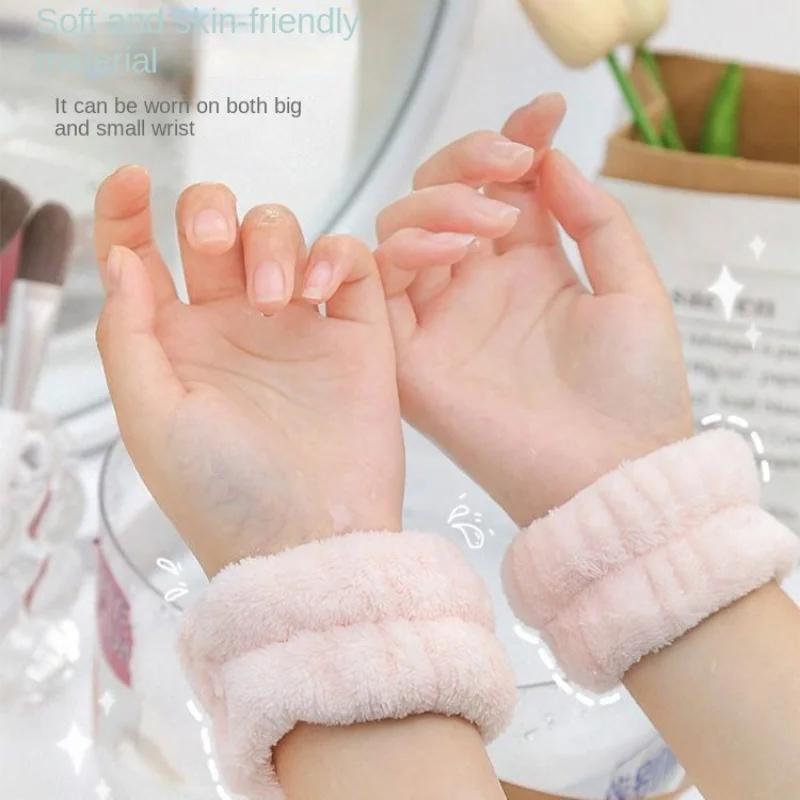 Mode 2 pièces une paire lavage du visage et du poignet bande absorber l'eau sueur essuyage Bracelet 