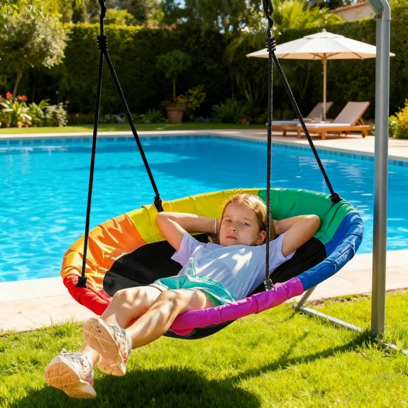 Hamac de jardin, balançoire suspendue d'intérieur pour enfants, chaise à bascule suspendue, tissu Ox