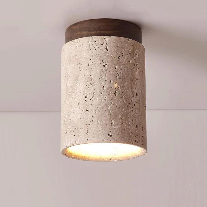 Wine--sabi-Plafonnier en pierre jaune, plafonnier de balcon de porche, lumière de couloir, décoratio