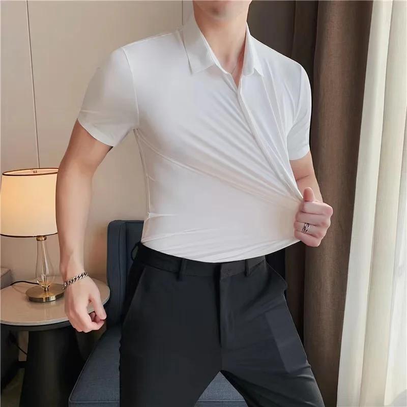 Chemise à manches courtes Ultra extensible pour hommes, décontractée, respirante, extensible, résist