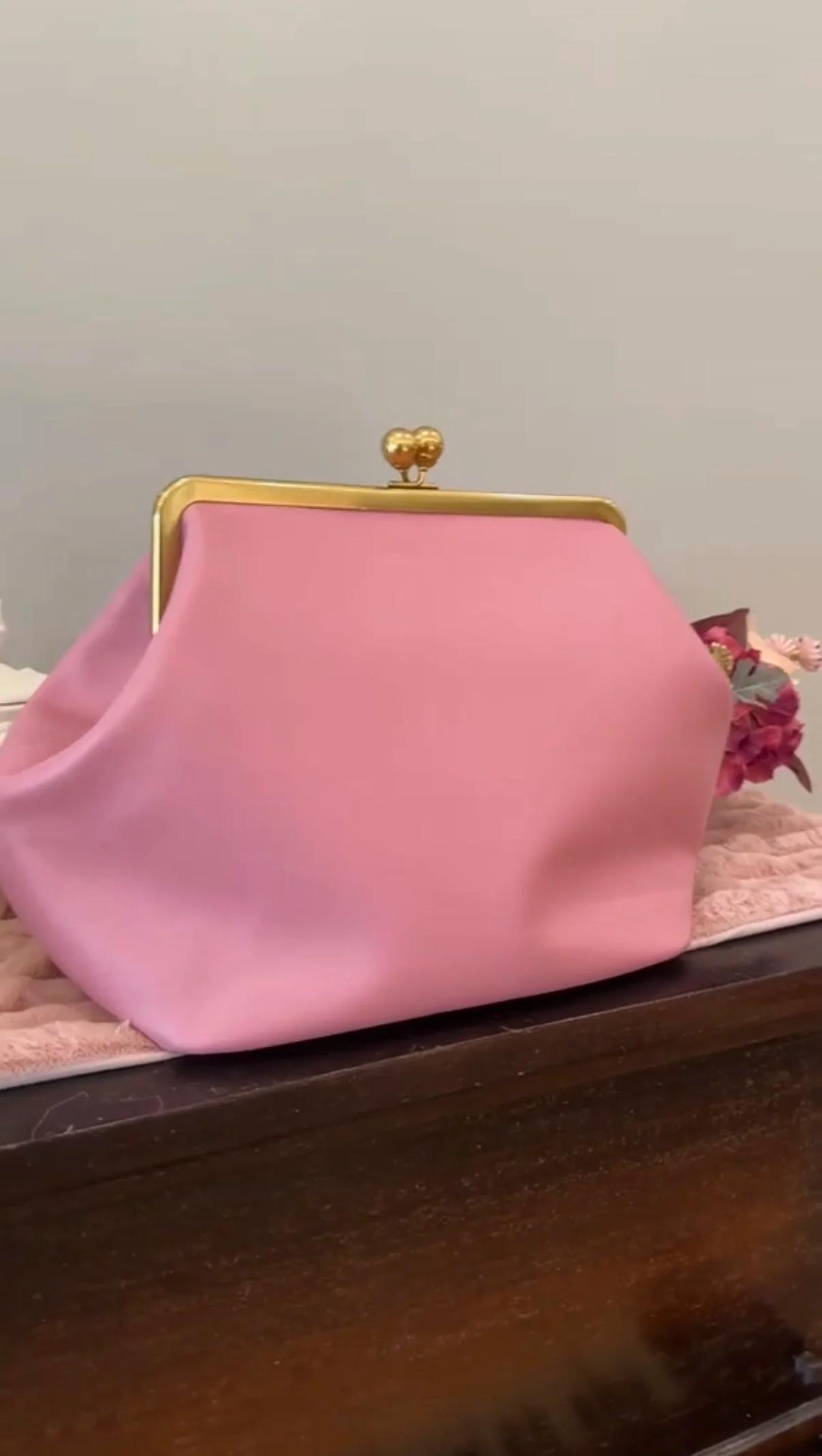 LOST IN VINTAGE sac en cuir artificiel grandes boules baiser-lock grande grande pochette sac à main 