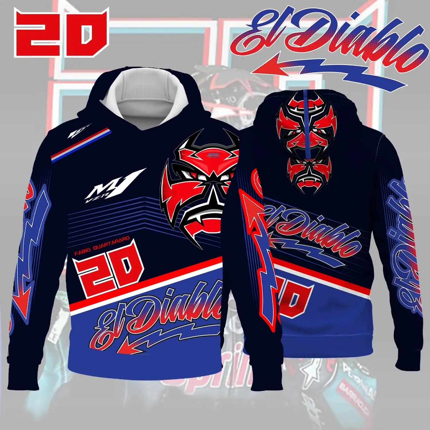 Nouvelle course de moto 2025 n° 20 Driver Fabio Quartararo Sweat à capuche créatif pour les amateurs