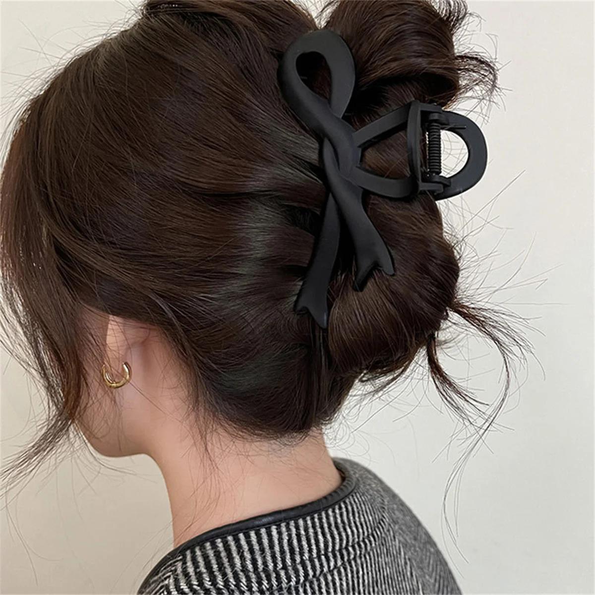 Pinces à cheveux mates de 13CM, Vintage, nœud en ruban, griffes, couvre-chef en crabe, épingles à ch