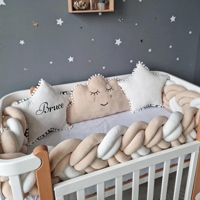 200cm lit de bébé pare-chocs tour de lit pour nouveau-nés tresse lit de bébé pare-chocs accessoires 