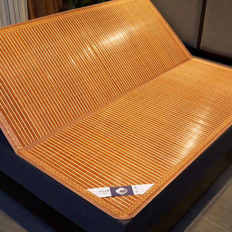 Tapis d'été en bambou, pliable, double face, en soie glacée, pour dortoir d'étudiants, lit simple, l