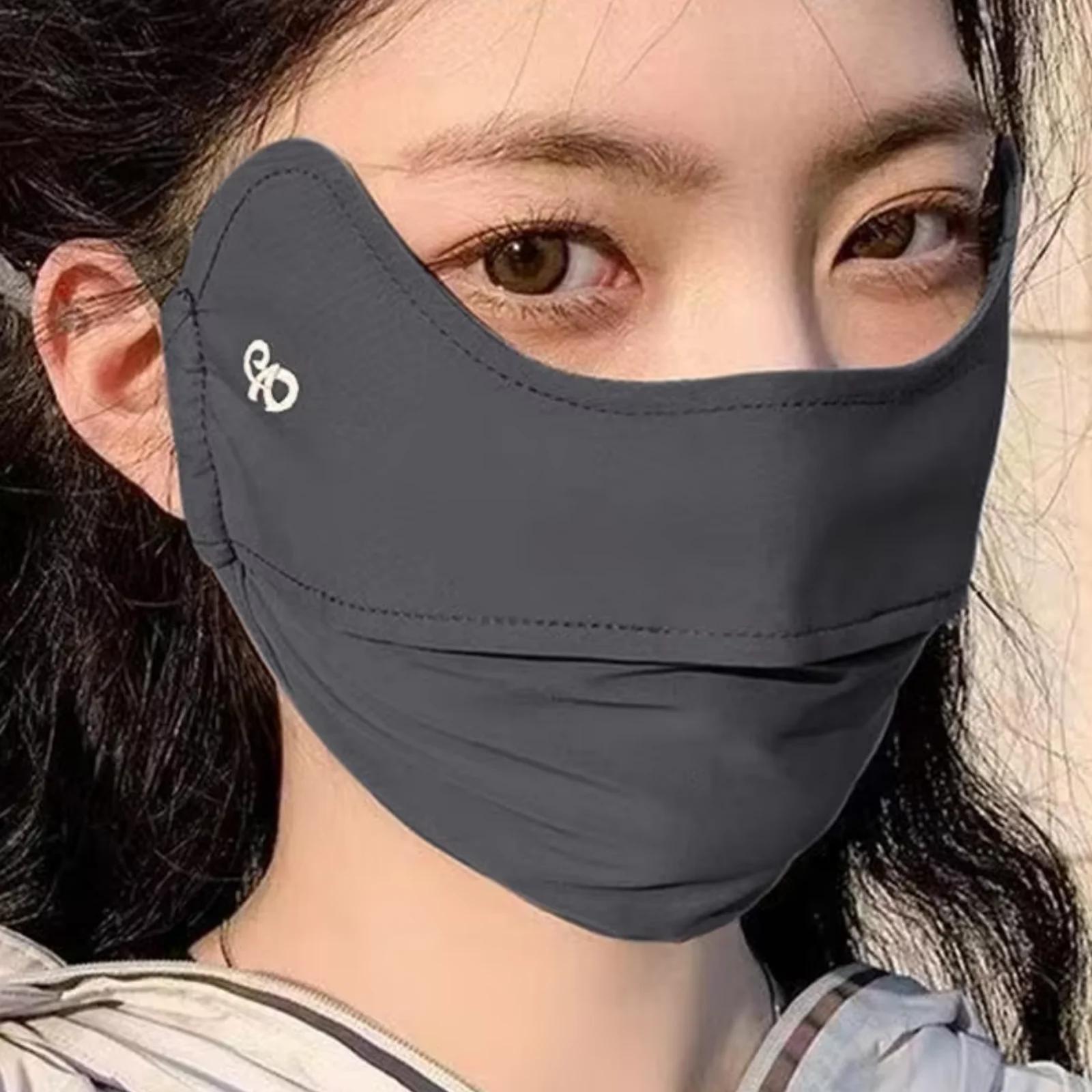 Nouveau Voile de Protection Solaire Fin 2025 en Soie Glacée pour le Visage, Masque d'Été, Protection