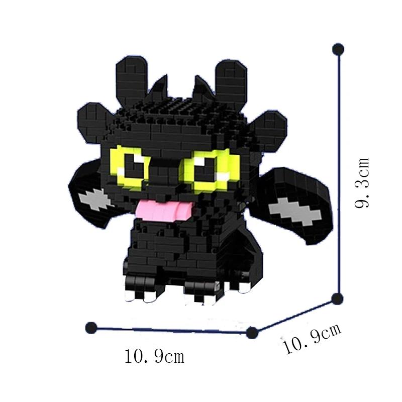 Nouveaux blocs de construction animaux jouets dessin animé Dragon Microes blocs figurines d'action H