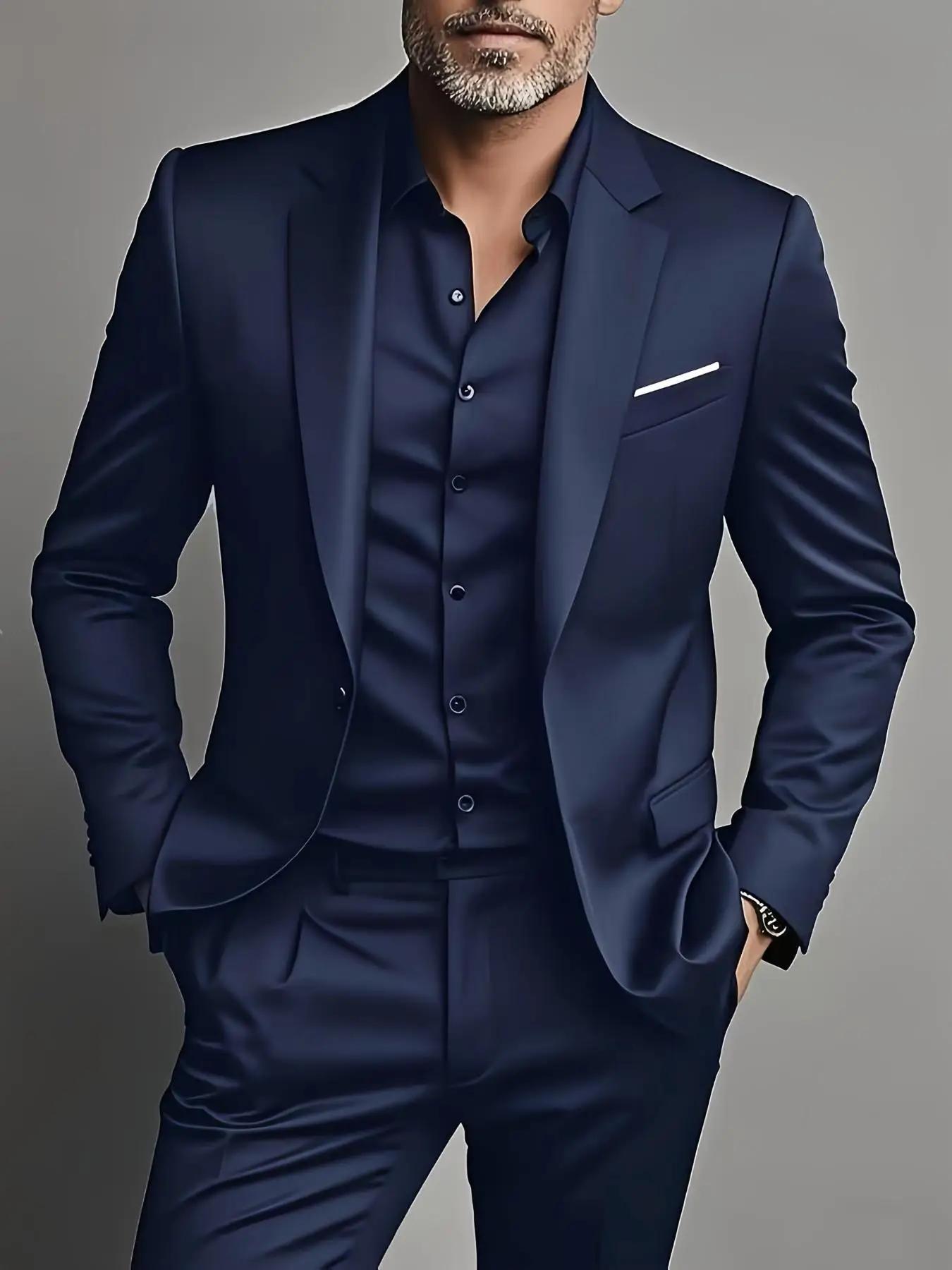 Ensemble de costume 2 pièces bordeaux pour homme (blazer + pantalon uniquement, gilet non inclus), v