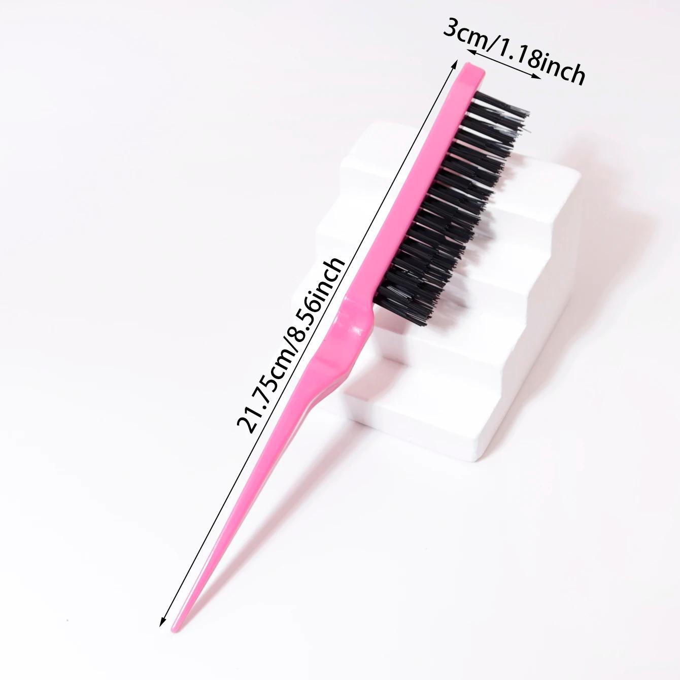 Brosse à queue de Rat 1/7 pièces, pour le peignage du dos, le volumisation des racines et le Massage