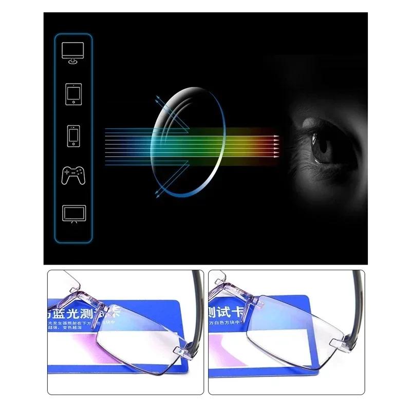 Lunettes de lecture sans bords pour hommes, classiques, Anti-lumière bleue, Vintage, presbytie, unis
