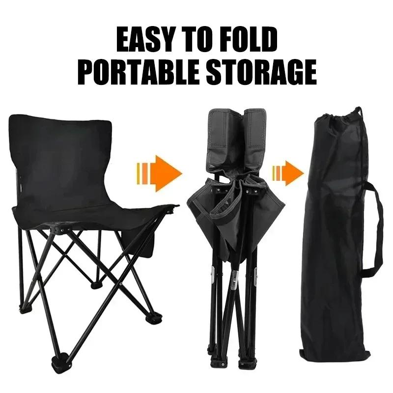 Chaise Pliante Portable d'Extérieur avec Sac de Rangement, Légère, Confortable, Équipement de Campin