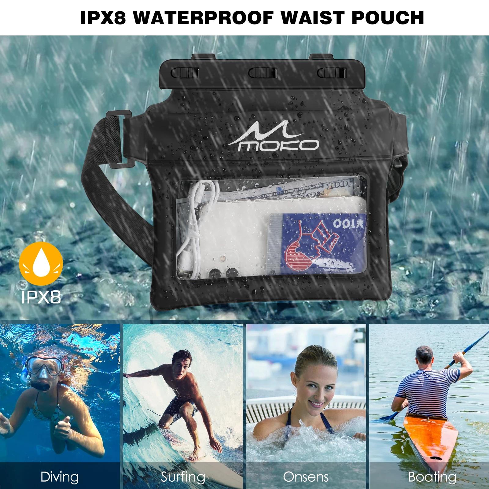 MoKo pochette de téléphone étanche Fanny Pack sac sec flottant pour natation kayak plongée en apnée 