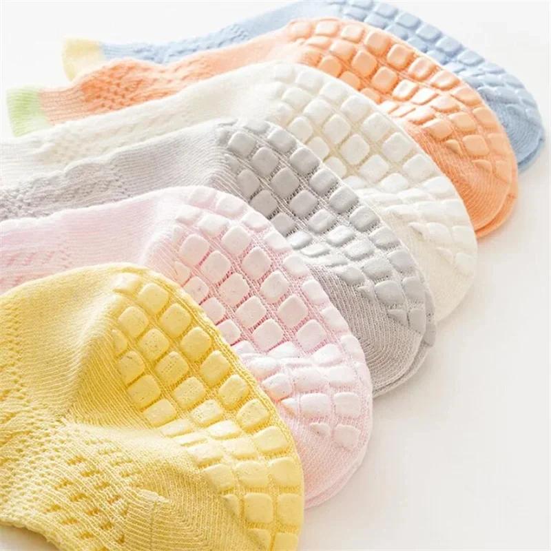 Lot de 3 paires de chaussettes en coton pour bébé fille, 6 couleurs, respirantes, fines, ajourées