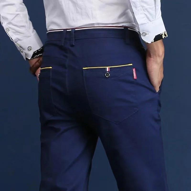 6 couleurs mode hommes coupe ajustée pantalons décontractés Style coréen affaires travail pantalon t