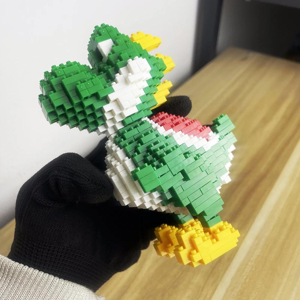 Ensemble de jouets de blocs de construction de dinosaures: vélociraptor vert et tyrannosaure, embarq