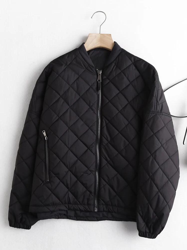 YENKYE – veste de vol matelassée surdimensionnée pour femme, manteau d'extérieur Vintage noir à manc
