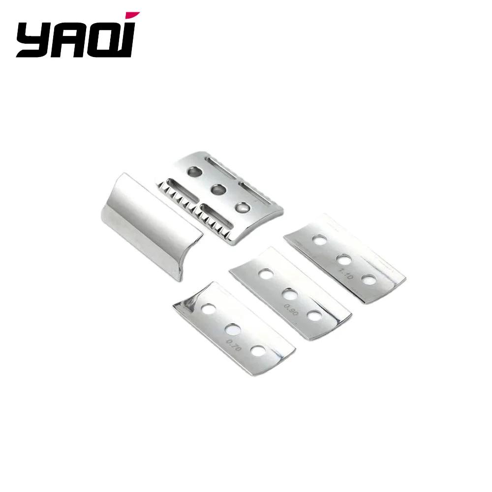 YAQI-Tête de rasoir de sécurité poli en acier inoxydable 316, réglable, différentes lacunes de lame