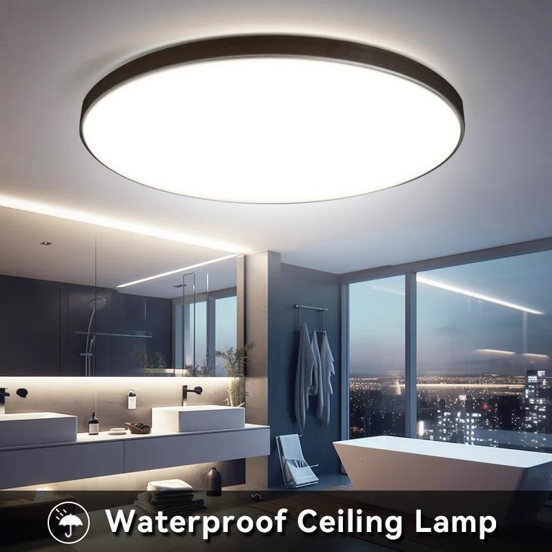 Plafonnier Bambou Led Rond Étanche De 18W, 30W,40W,Decken Lampe Led Luminaire De Plafond Pour Cuisin