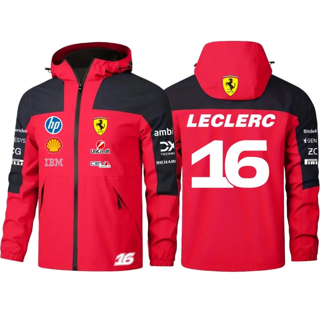 Veste de pilote de Formule 1 Ferrari 2026, numéro 16 Leclerc, numéro 44 Hamilton, même veste avec nu