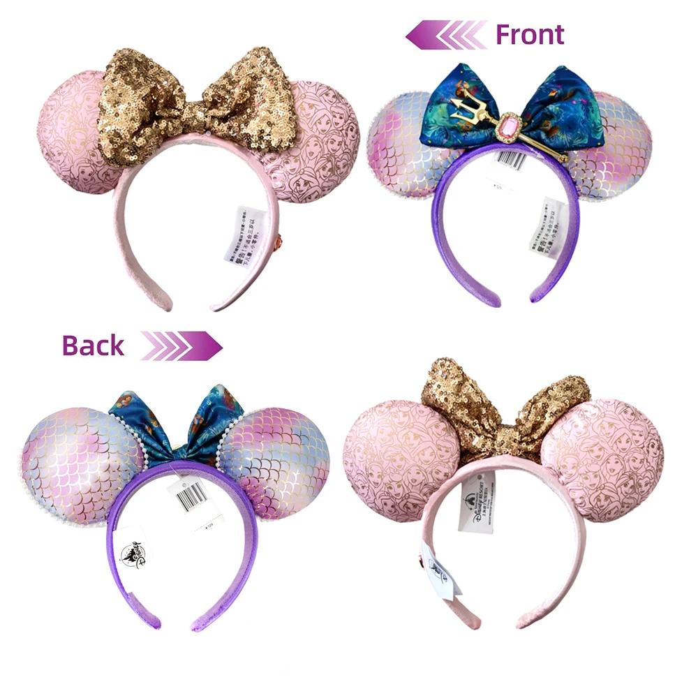 Bandeau d'oreille princesse Disney Minnie Mouse pour femmes, Disneyland Mickey, adulte/enfant, peluc