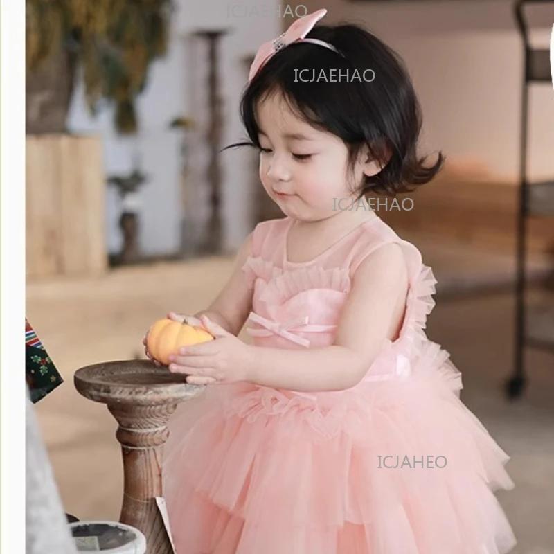 Robe de Premier Anniversaire pour Filles, Robe Tutu de Cérémonie, Costume de Demoiselle d'Honneur, R