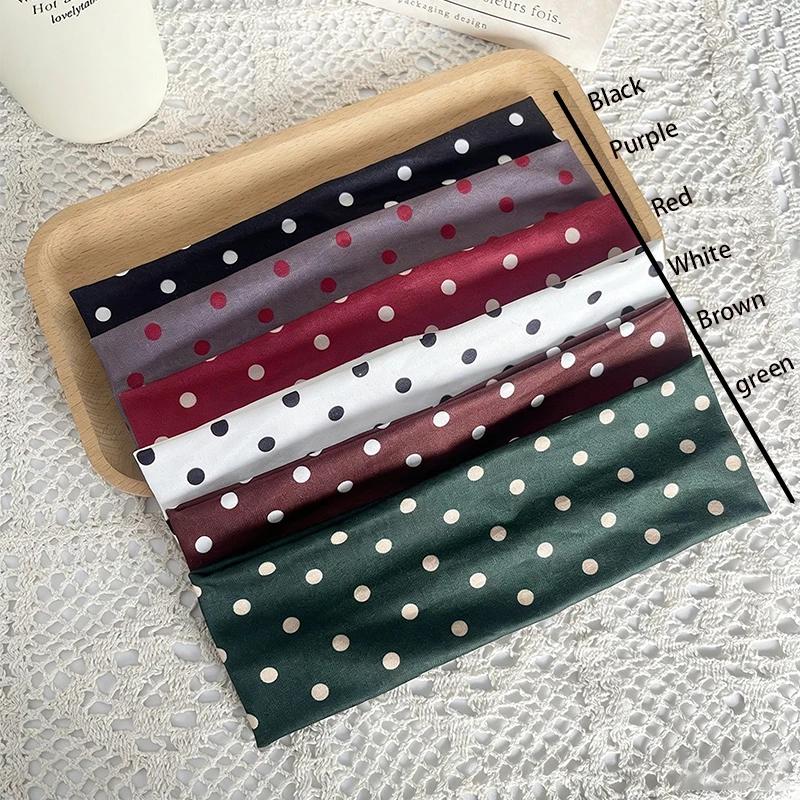 Bandeau en tissu à pois pour femme, élégant tempérament, attaches pour cheveux à large bord, bandeau