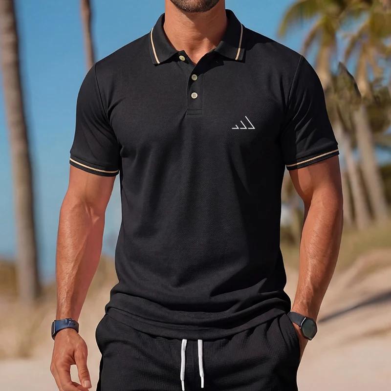 Polo décontracté pour homme, streetwear d'été, manches courtes, hauts décontractés pour affaires, vê