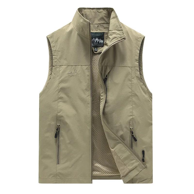FGKKS printemps nouveaux hommes gilet loisirs de plein air couleur unie gilet jeune d'âge moyen phot