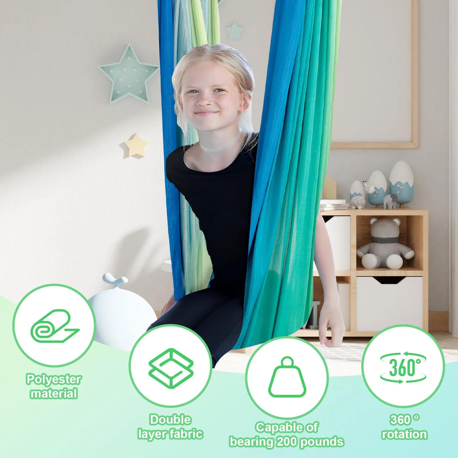Balançoires sensorielles pour enfants Balançoire câlin confortable double couche avec 360 °   Le cin