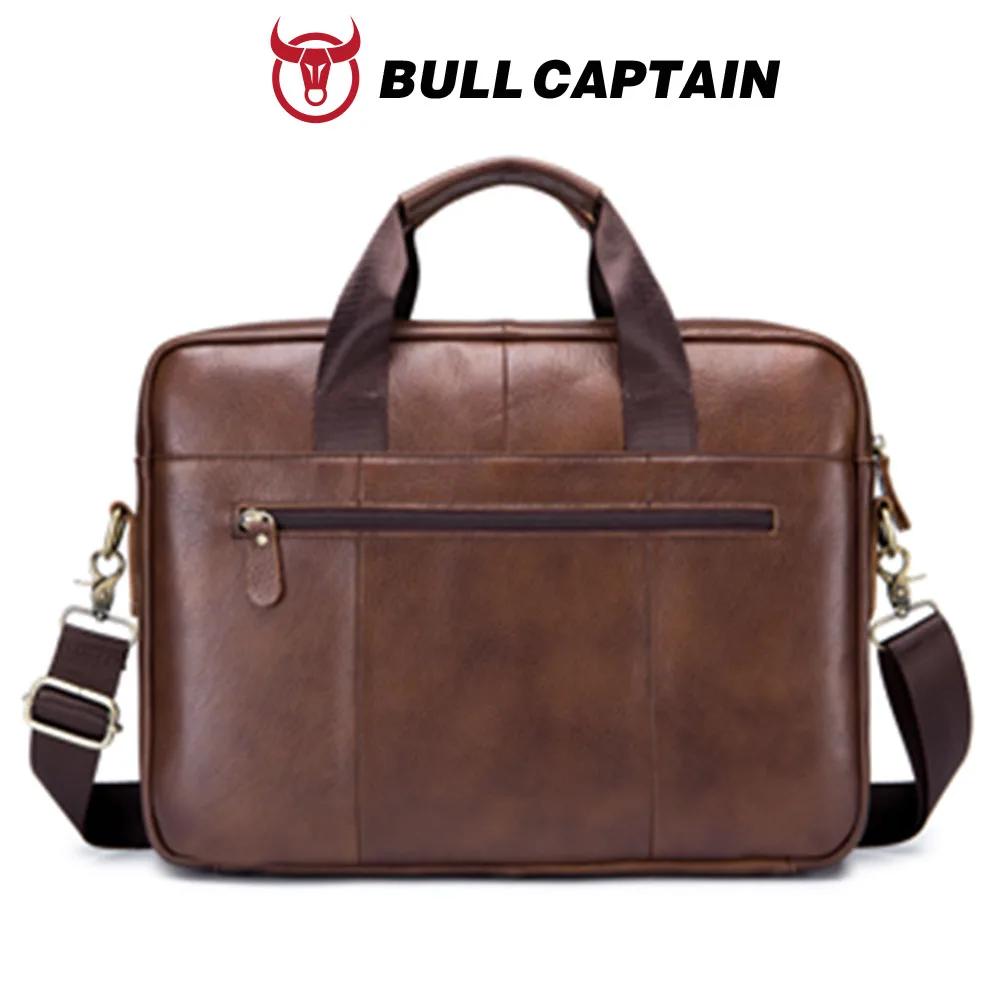 BULLCAPTAIN hommes porte-documents célèbre marque en cuir épaule sacs de messager bureau sac à main 