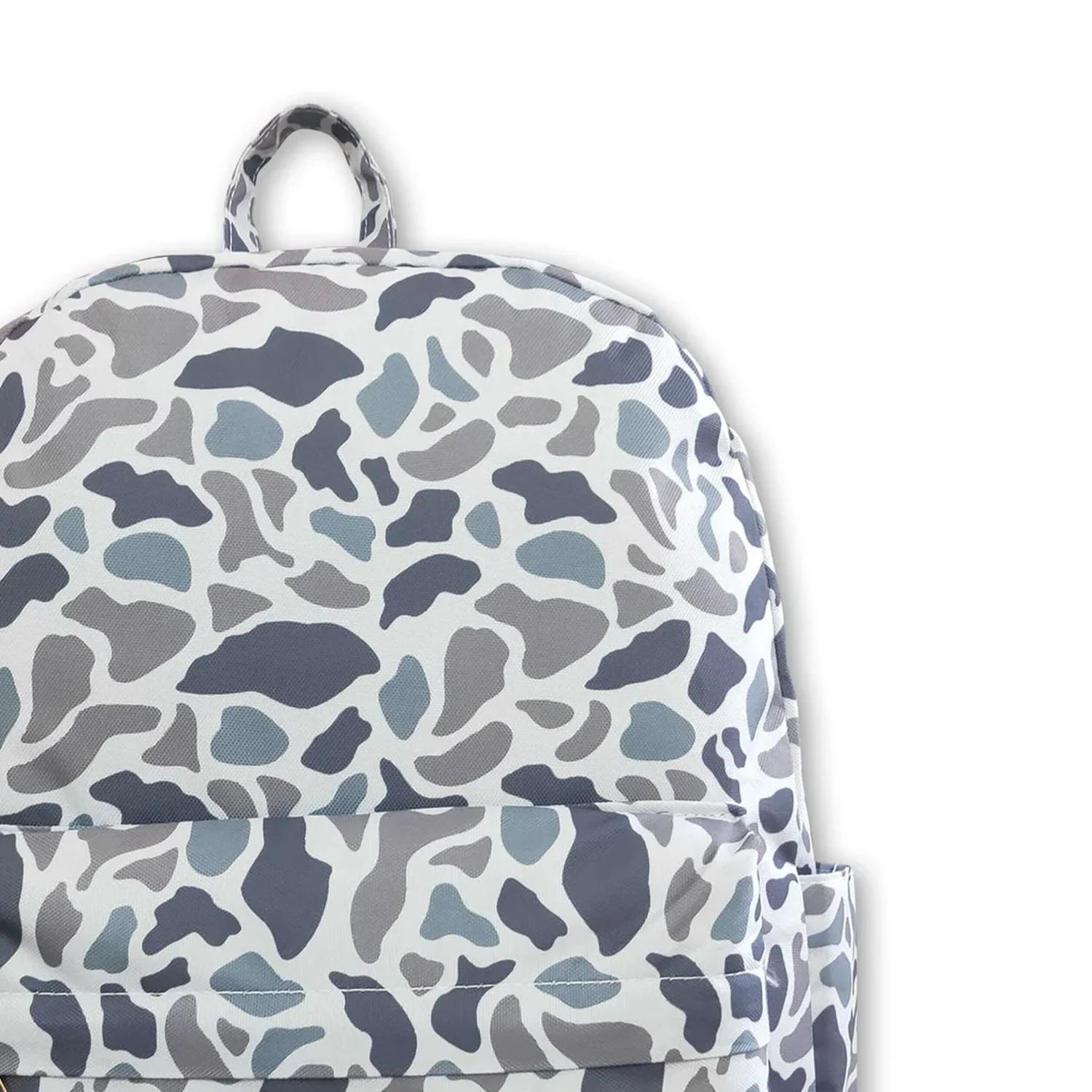 Sac à dos camouflage gris pour bébés et enfants garçons, avec fermeture éclair