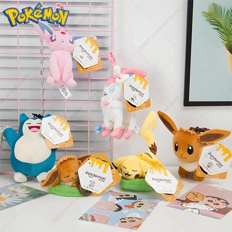 Porte-clés en peluche Pokemon original Mimikyu Gengar Snorlax Umbreon, poupées en peluche Kawaii Esp