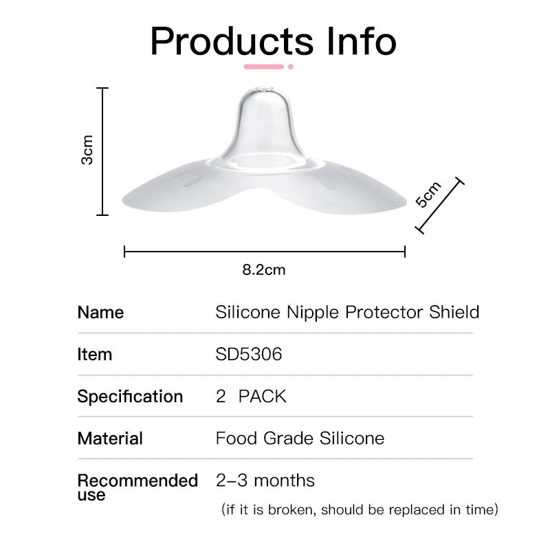 Bouclier d'allaitement Anti-morsure pour mère, 2 paquets, bouclier d'alimentation en Silicone papill