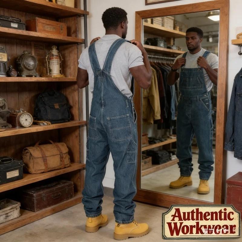 Salopette en jean déchiré pour homme – Style urbain vintage décontracté, durable et audacieux