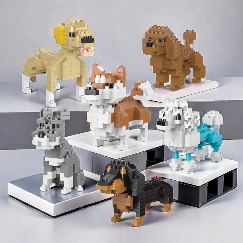 Mini blocs de construction pour chien teckel, jouet pour adultes et enfants: design détaillé et réal