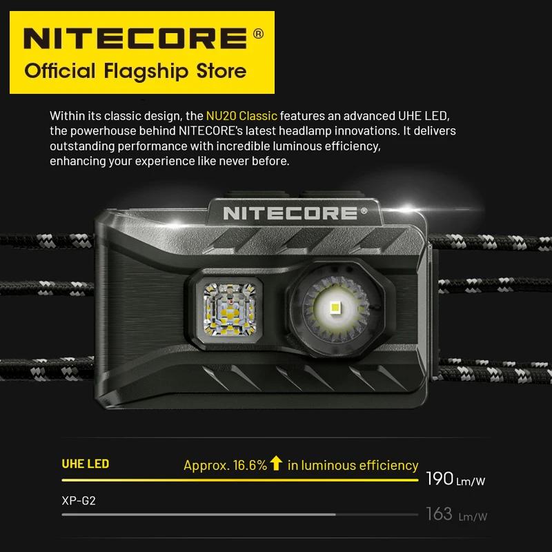 NITECORE NU20 lampe frontale Rechargeable USB-C classique 38 g phare Ultra léger pour sac à dos Camp