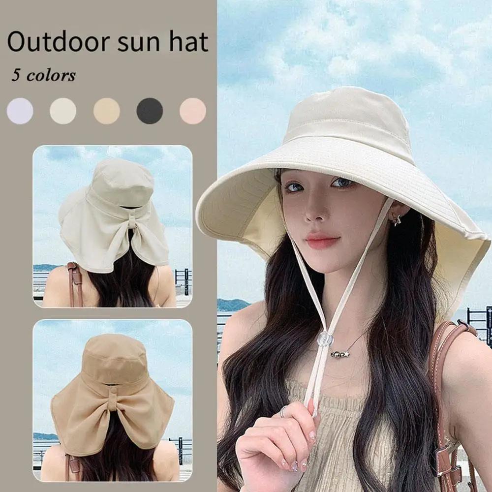 Châle crème solaire casquette queue de cheval voyage pêcheur chapeau large bord chapeau de soleil av