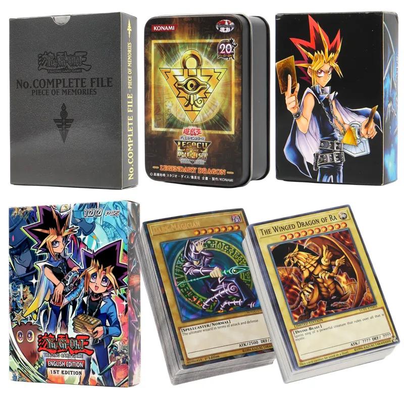 66-148 pièces cartes Yugioh avec boîte en fer blanc Yu Gi Oh carte anglais holographique lettre doré
