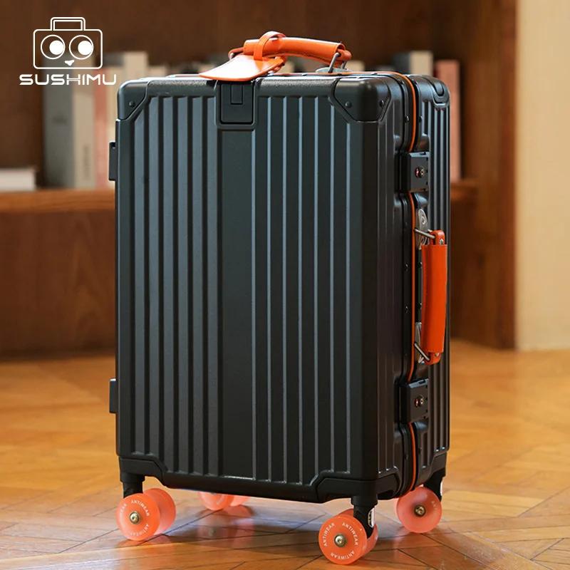 SUSHIMU valise large poignée valise de voyage hommes 20 24 bagage à main femmes PC cadre en aluminiu