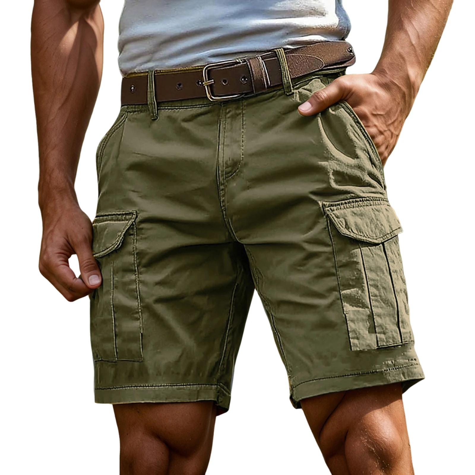 Shorts cargo d'été pour hommes, décontractés et élégants, shorts athlétiques à jambe droite, plusieu