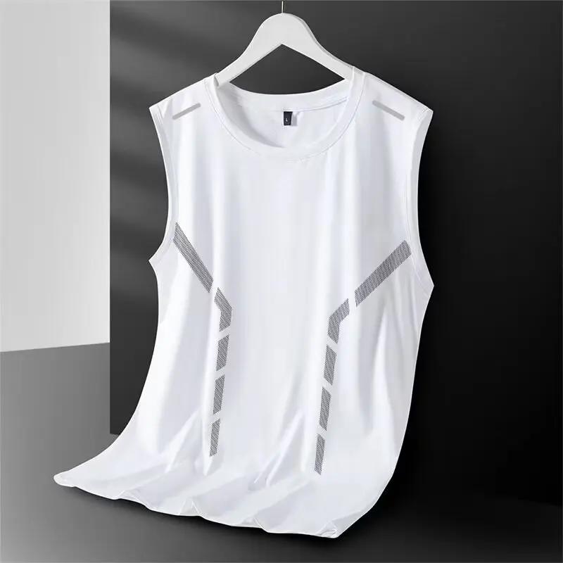 Débardeur tendance pour hommes, fin, respirant, séchage rapide, sport décontracté, épaules larges, c