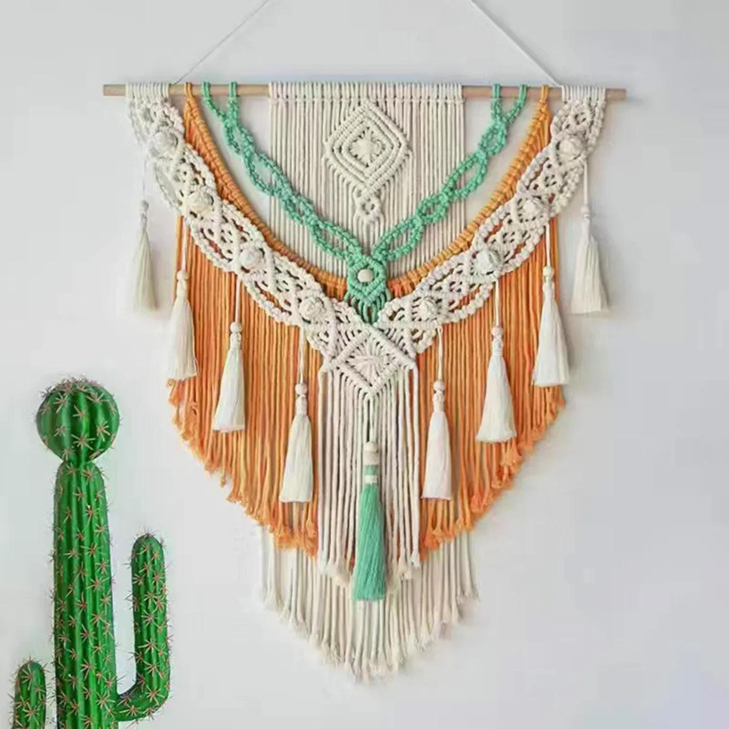 Macramé tissé tenture murale Boho maison Chic bohème géométrique Art décor beau appartement dortoir 