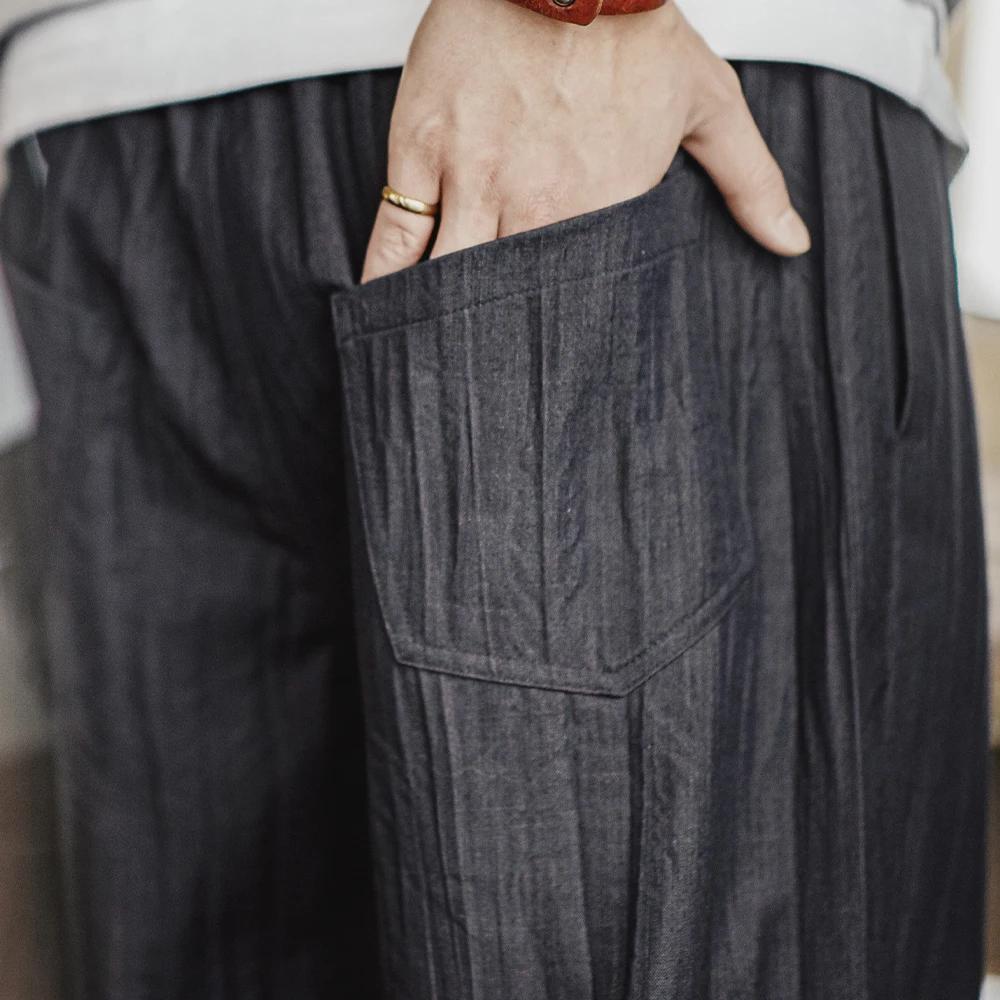 Maden – pantalon plissé ondulé décontracté pour hommes, coupe ample, Style Cityboy, avec taille élas