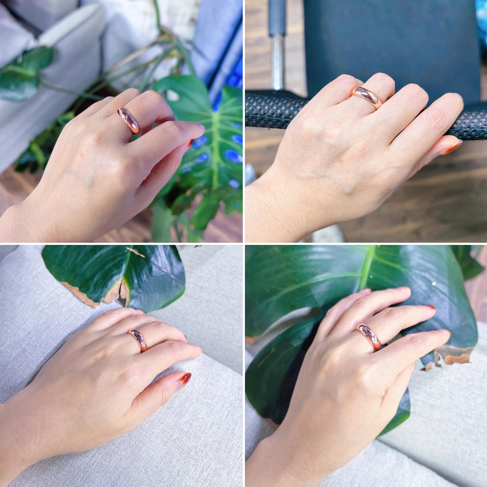 Bagues en cuivre pur Vinterly pour femmes et hommes, 6 mm de large, bijoux pour doigts, métal brilla
