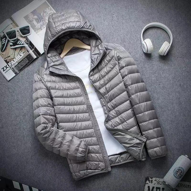 0-10 ℃   Veste d'hiver pour hommes, doudoune de canard Ultra légère, Portable, à capuche, plume, Par
