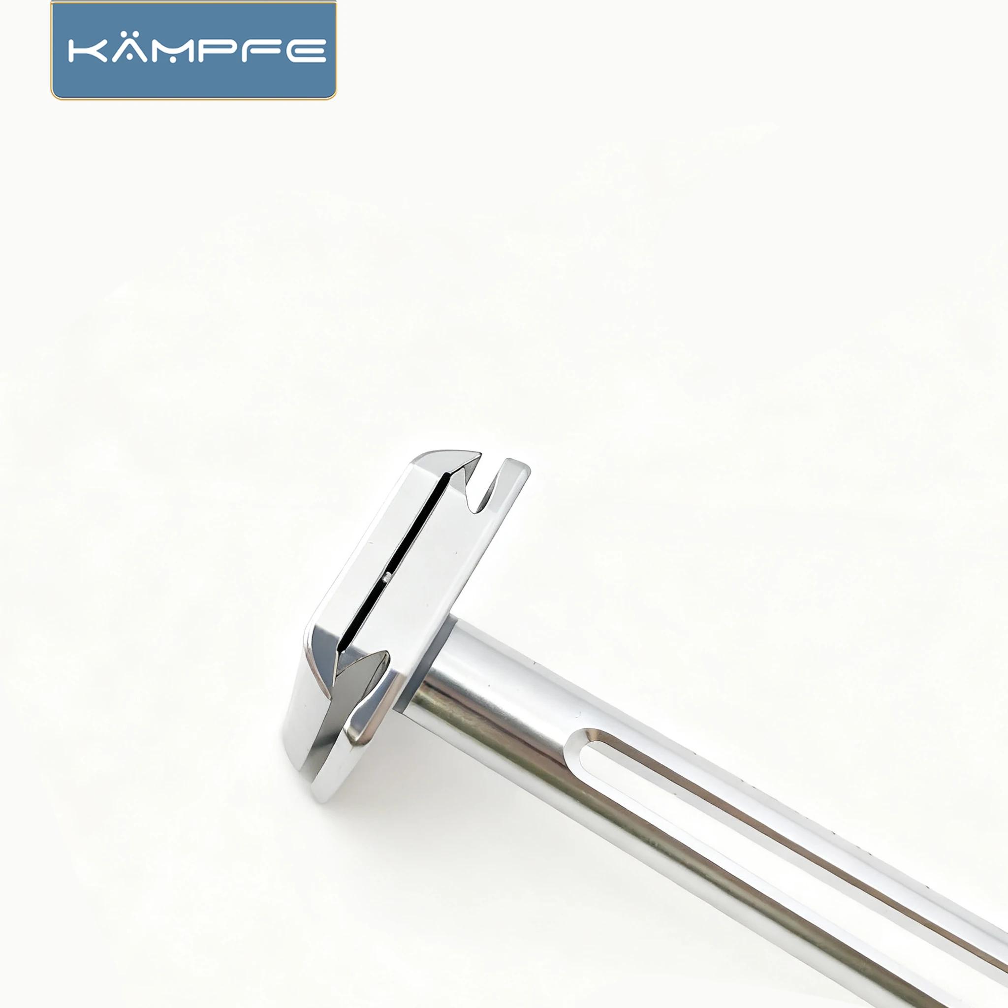 Rasoir de voyage léger et sûr KAMPFE à double tranchant, en aluminium usiné CNC, cadeau pour homme