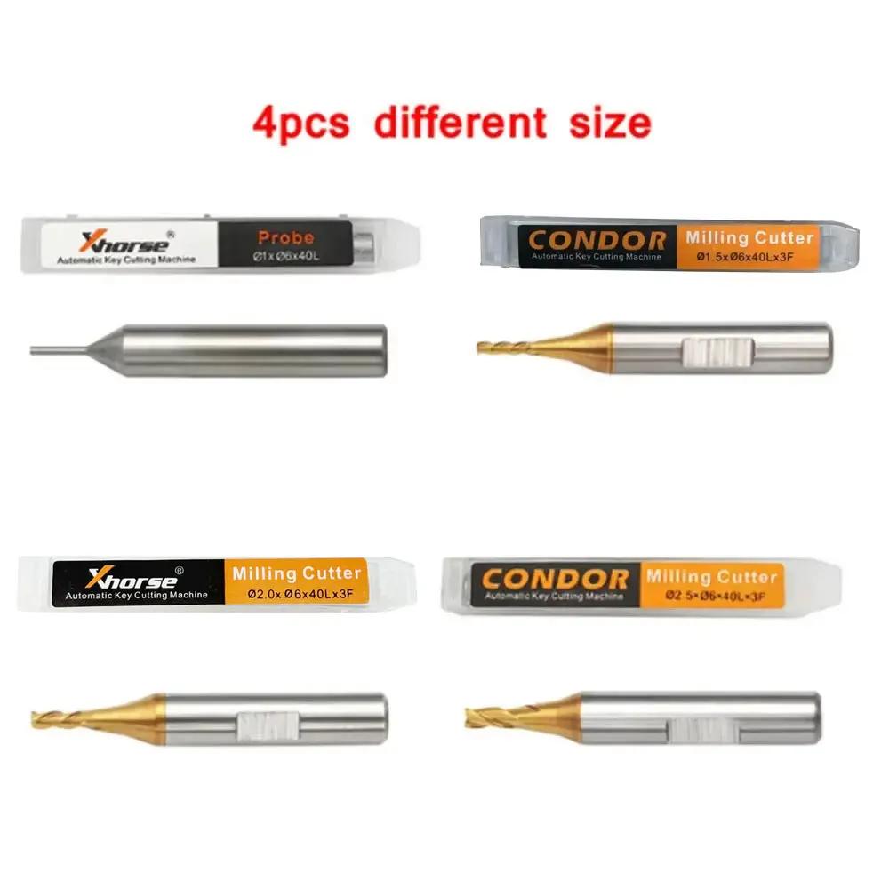 Sonde de fraise 1.0mm 1.5mm 2.0mm 2.5mm, 3 pièces, pour Xhorse CONDOR XC MINI Plus Dolphin XP-005 XP