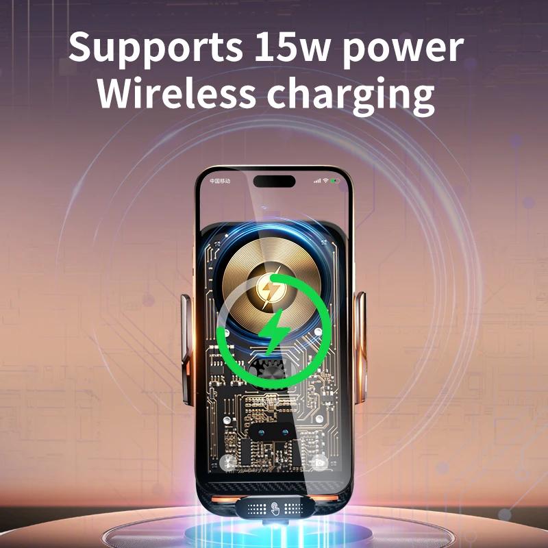 Support de téléphone portable pour voiture, chargeur sans fil 66W, Clip de ventilation Intelligent à