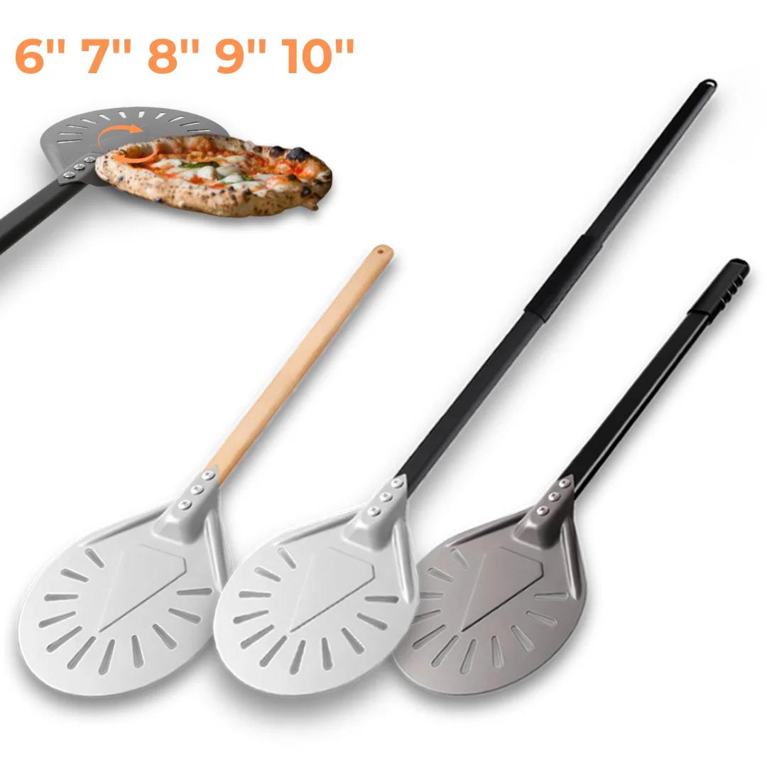 Grande pelle à Pizza antiadhésive de 7 8 9 10 pouces de Long, spatule à tournant réglable, outil de 